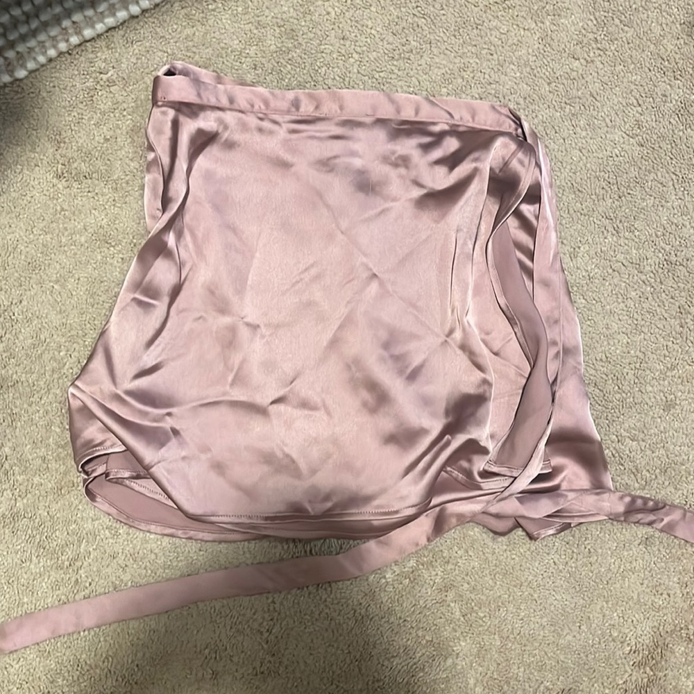 Dusty rose wrap silk skirt